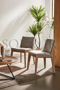 صندلی چوبی ناهارخوری با طراحی کلاسیک و متریال چوب راش